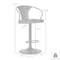 Armen Living Eagle Adjustable Height Swivel Gray Faux Leather and Black Wood Bar Stool with Black Metal Base LCEASWBABLGR - alternate 5